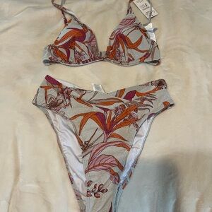 NWT Cupshe Tropical Leaf Bikini Set